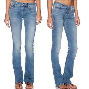 Mother The Runaway in Wild & Sweet Flare Denim Jeans Blue Size 27